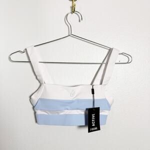 NWT Lahana Active Elke Crop Padded Sports Bra Blue White Baby Blue sz S